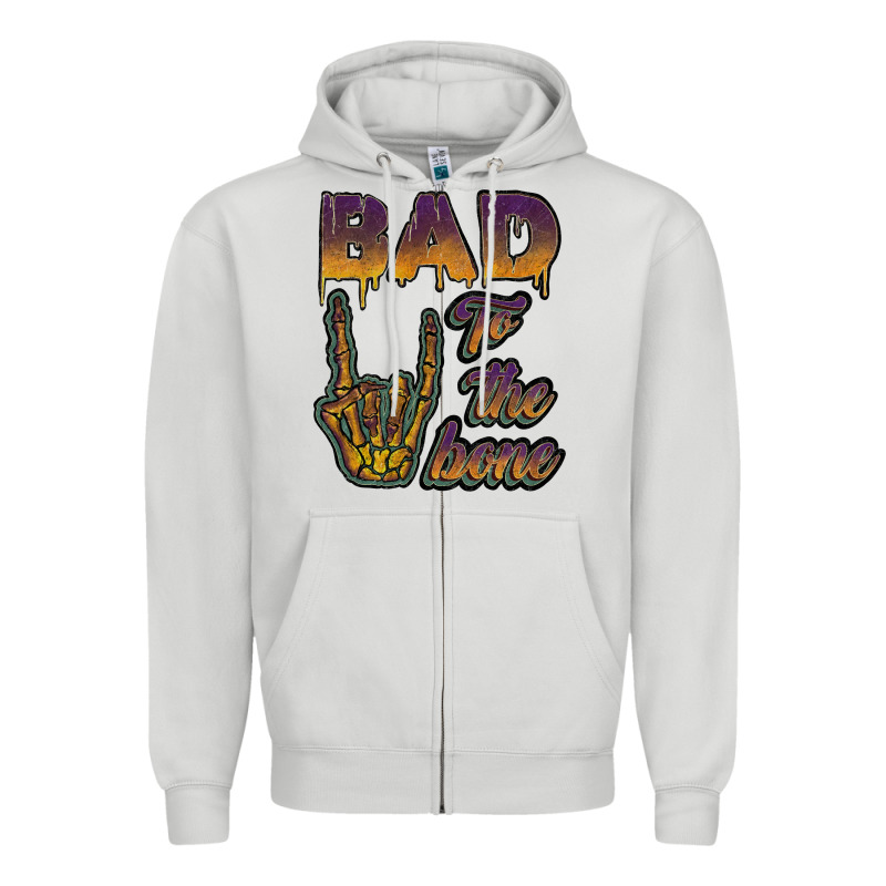 Bad To The Bone Zipper Hoodie by JahusDesignShop | Teevron