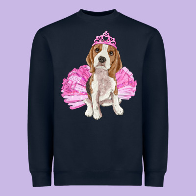 Balerina Beagle With Tutu Heavyweight Sweatshirt Designed By Ranaportraitstore