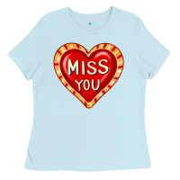 Baby Blue valentine's day hearts 6 Ladies Tee - FaDigitalArtStudio