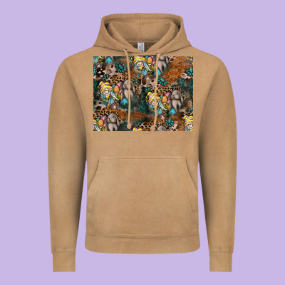 Easter Pattern Vintage Hoodie Designed By Cowhidedigitalart