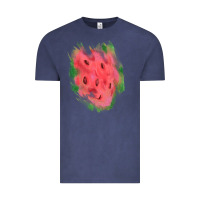 Vintage Denim watermelon glitter watercolor brushstrokes patch Vintage Tee - RanaPortraitStore
