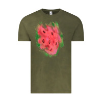 Vintage Olive watermelon glitter watercolor brushstrokes patch Vintage Tee - RanaPortraitStore