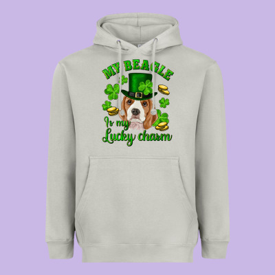 St.patricks Day My Beagle Is My Lucky Charm Heavyweight Hoodie Designed By Ranaportraitstore