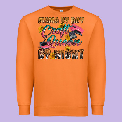 Mama By Day Craft Queen By Night Premium Sweatshirt Designed By Ranaportraitstore