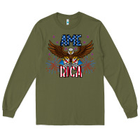 Army Green America eagle Long Sleeve Tee - CowhideDigitalArt