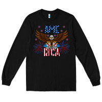 Black America eagle Long Sleeve Tee - CowhideDigitalArt