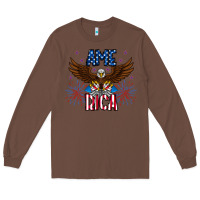 Chestnut America eagle Long Sleeve Tee - CowhideDigitalArt