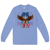 Colony Blue America eagle Long Sleeve Tee - CowhideDigitalArt