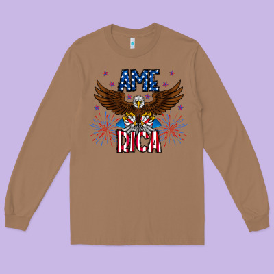 America Eagle Long Sleeve Tee Designed By Cowhidedigitalart