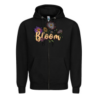 Black bloom Zipper Hoodie - JahusDesignShop