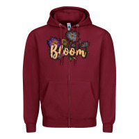 Burgundy bloom Zipper Hoodie - JahusDesignShop