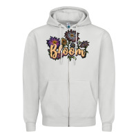 Dove Grey bloom Zipper Hoodie - JahusDesignShop