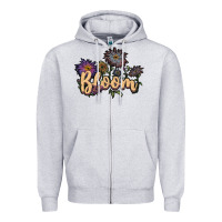 Heather Grey bloom Zipper Hoodie - JahusDesignShop