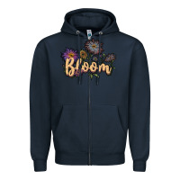 Navy bloom Zipper Hoodie - JahusDesignShop