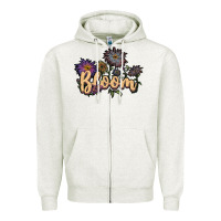 Oatmeal Heather bloom Zipper Hoodie - JahusDesignShop
