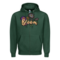 Sports Green bloom Zipper Hoodie - JahusDesignShop