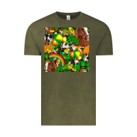 Vintage Olive St. Patrick's Day Horse With Balloons Vintage Tee - FaDigitalArtStudio