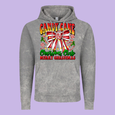 Candy Cane Christmas Club Vintage Hoodie Designed By Cowhidedigitalart