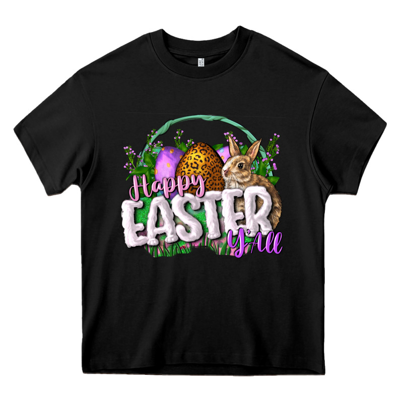 Happy Eashappy Easter Y'all Easter Day Heavy Core Tee by CowGirlArtShop | Teevron