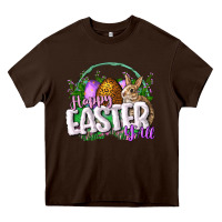 Chocolate Brown happy easHappy Easter y'all Easter Day Heavy Core Tee - CowGirlArtShop