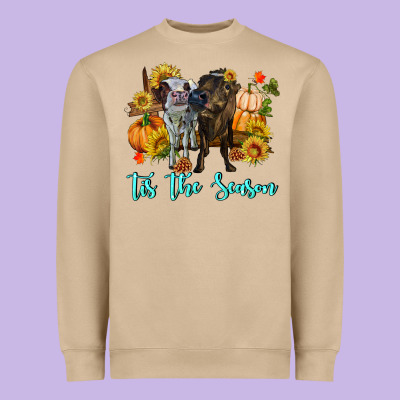 Tis The Season Cows Heavyweight Sweatshirt Designed By Ranaportraitstore