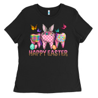 Black Happy Easter Dental And Egg Ladies Tee - BundleAndBundleShop