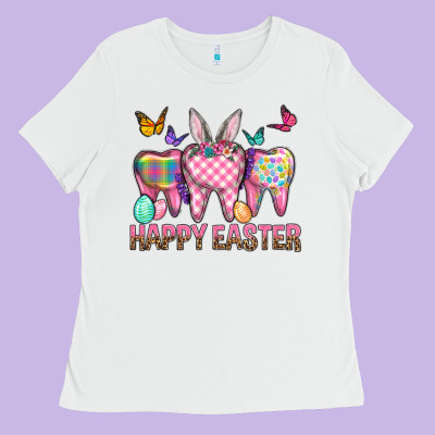 Happy Easter Dental And Egg Ladies Tee Designed By Bundleandbundleshop