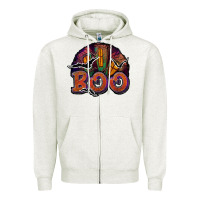 Oatmeal Heather boo Zipper Hoodie - JahusDesignShop