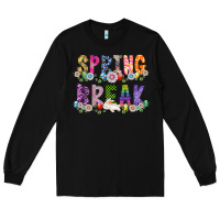 Black SPRING BREAK Long Sleeve Tee - CowhideDigitalArt
