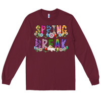 Burgundy SPRING BREAK Long Sleeve Tee - CowhideDigitalArt