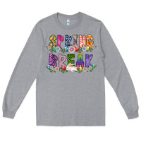 Heather Grey SPRING BREAK Long Sleeve Tee - CowhideDigitalArt