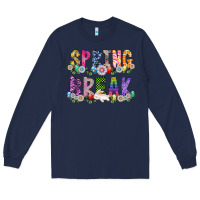 Navy SPRING BREAK Long Sleeve Tee - CowhideDigitalArt