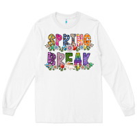 White SPRING BREAK Long Sleeve Tee - CowhideDigitalArt