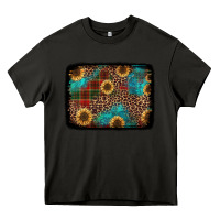 Asphalt christmas sunflowers and buffalo plaid background Heavy Core Tee - Jasminsmagicworld