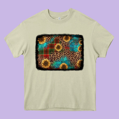 Christmas Sunflowers And Buffalo Plaid Background Heavy Core Tee Designed By Jasminsmagicworld