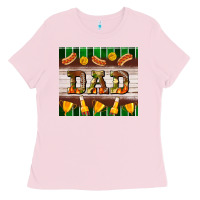 Bubblegum Pink Football Dad Tumbler Ladies Tee - BundleAndBundleShop