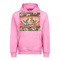 Fuchsia Pink Easter bunny and eggs Urban Hoodie - RanaPortraitStore