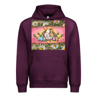 Mauve Wine Easter bunny and eggs Urban Hoodie - RanaPortraitStore