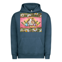 Pigment Midnight Navy Easter bunny and eggs Urban Hoodie - RanaPortraitStore