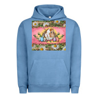 Pigment Pebble Blue Easter bunny and eggs Urban Hoodie - RanaPortraitStore