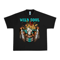 Black Wild Soul Bull Skull Urban Heavy Tee - FaDigitalArtStudio