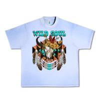 Grape Ice Wild Soul Bull Skull Urban Heavy Tee - FaDigitalArtStudio