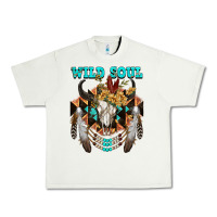 Pistachio Wild Soul Bull Skull Urban Heavy Tee - FaDigitalArtStudio