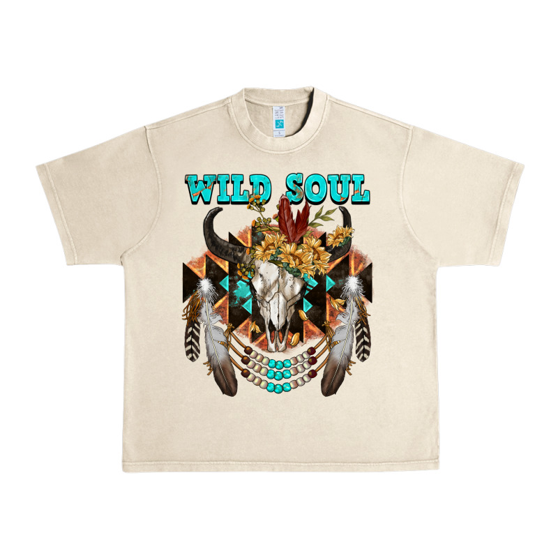Wild Soul Bull Skull Urban Heavy Tee by FaDigitalArtStudio | Teevron