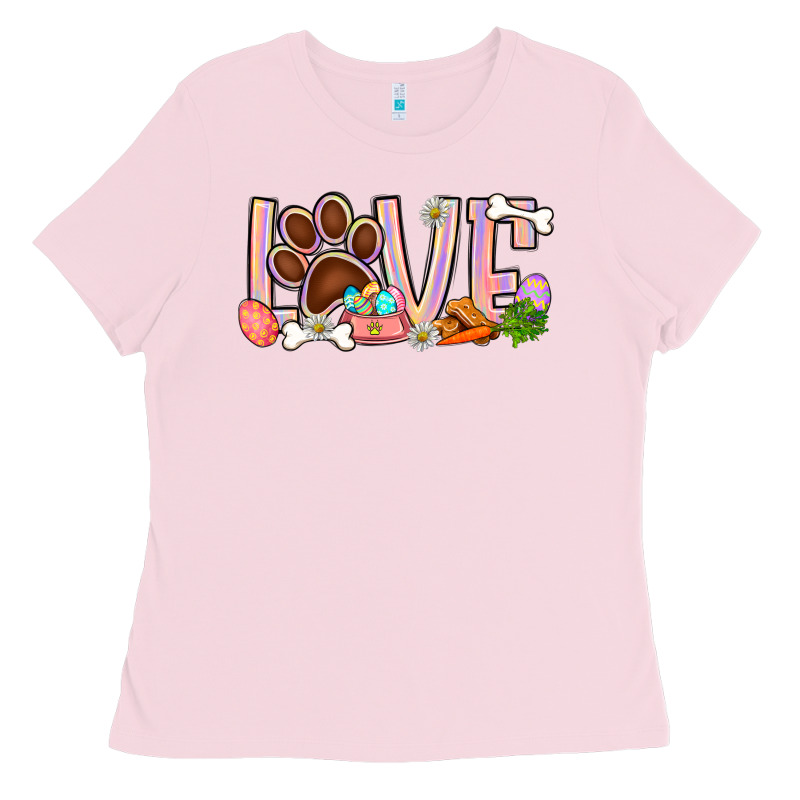 Easter Love Dog Paw Ladies Tee by BundleAndBundleShop | Teevron