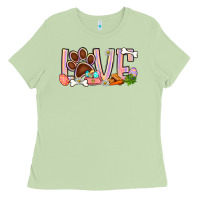 Matcha Easter love dog paw Ladies Tee - BundleAndBundleShop