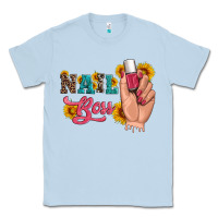 Dusty Blue western sunflowers nail boss Classic Tee - Artiststas