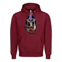 Burgundy spooky vibes Zipper Hoodie - JahusDesignShop