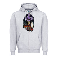 Heather Grey spooky vibes Zipper Hoodie - JahusDesignShop