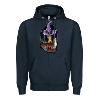 Navy spooky vibes Zipper Hoodie - JahusDesignShop